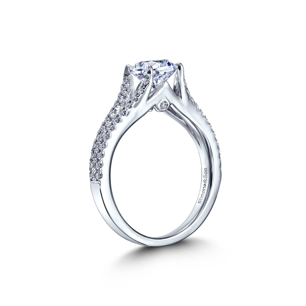 Estate 14K White Gold Diamond Semi-Mount Ring – 0.30ctw.