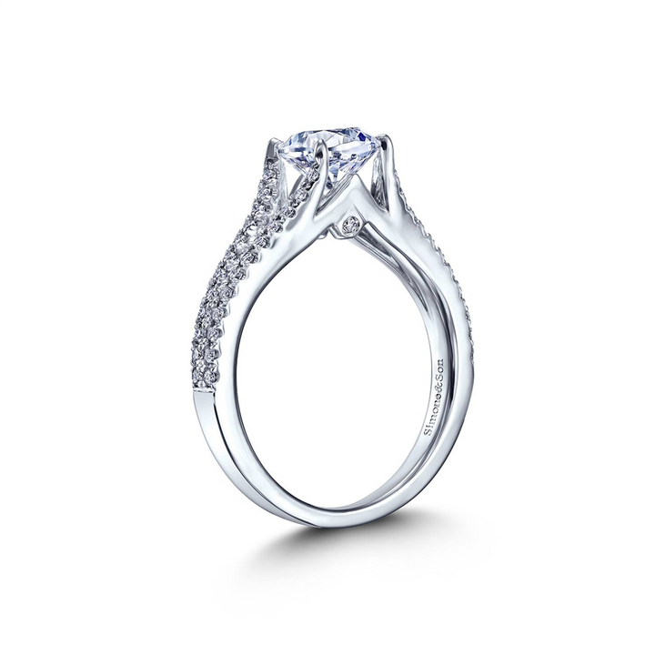 Estate 14K White Gold Diamond Semi-Mount Ring – 0.30ctw.
