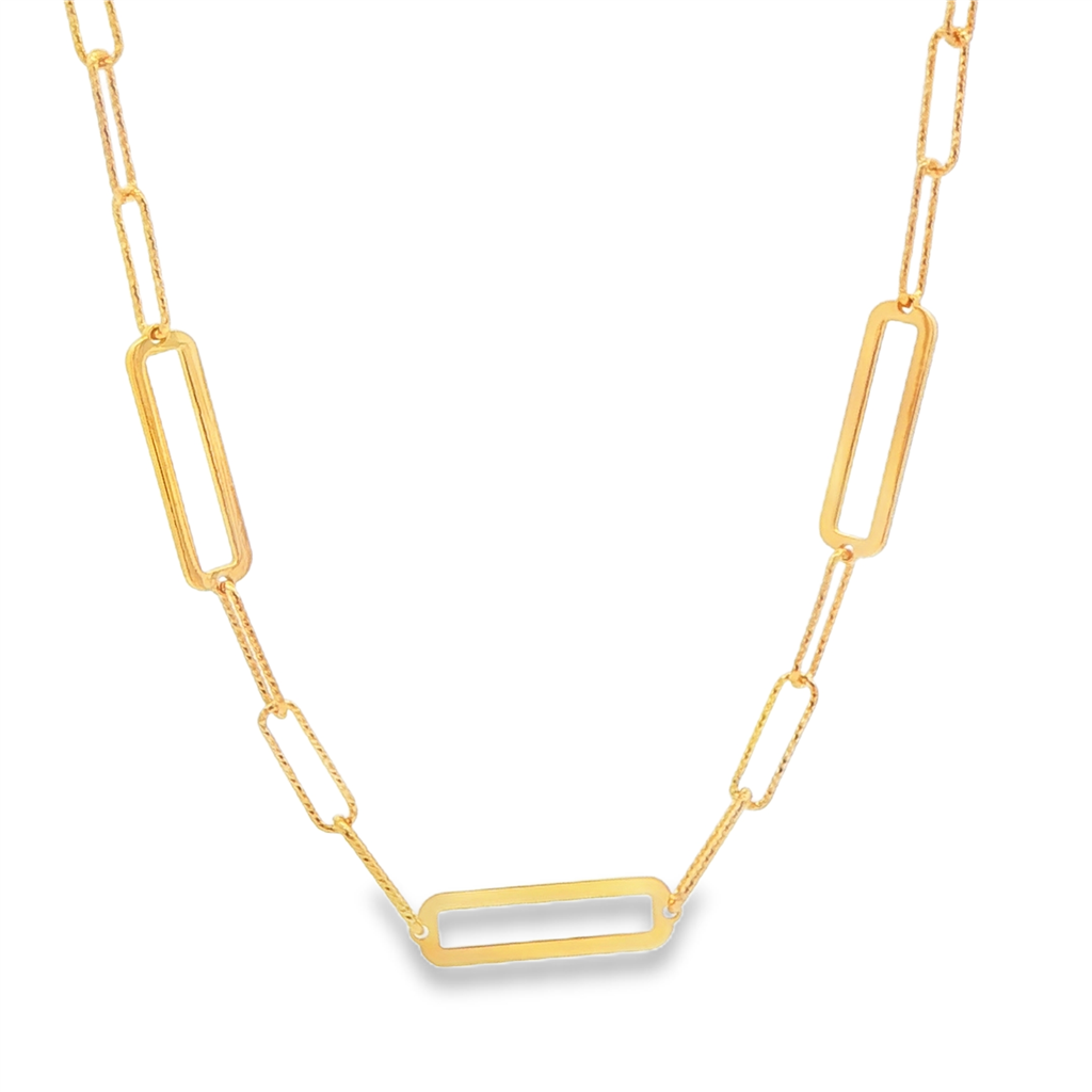 Frederic Duclos Sterling Silver & Yellow Gold-Plated Elegant Rectangle Necklace – 18–20", 9g