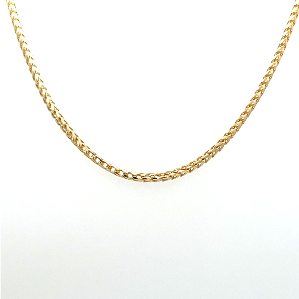 14K Yellow Gold Polished Franco Chain 1.1mm Wide 22"