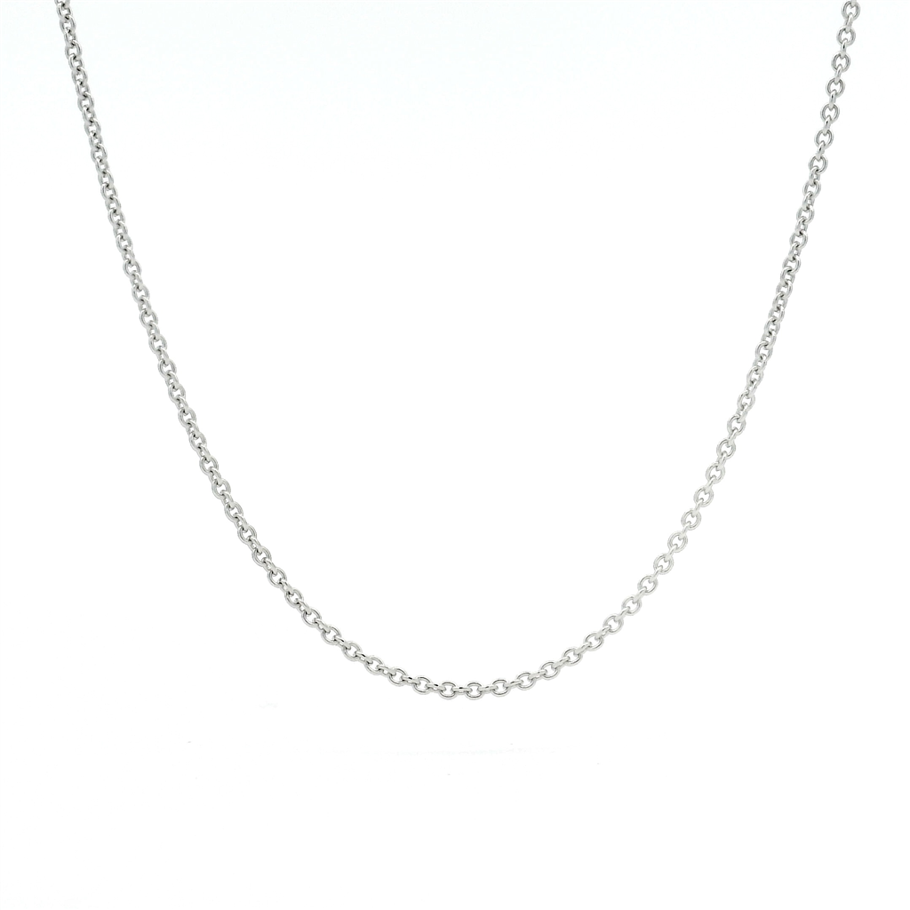 14K White Gold Polished Rolo Chain 20"