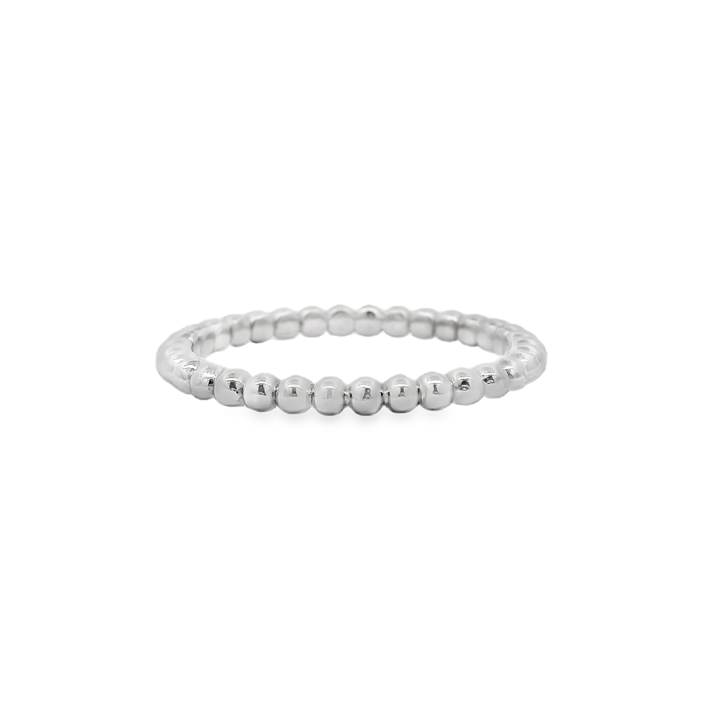 14K White Gold Bead Band – 2mm, 2.2g