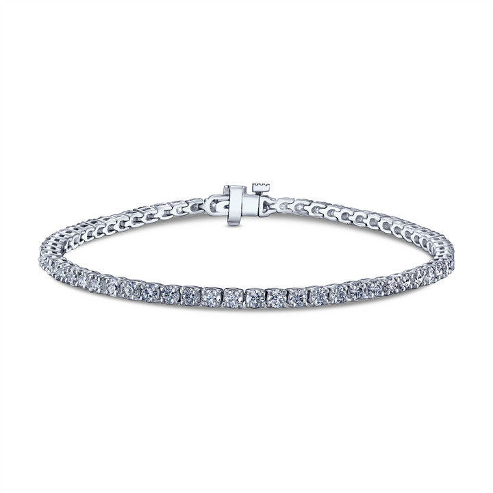 14K White Gold Natural Diamond 2.8mm Tennis Bracelet – 3.73ctw.