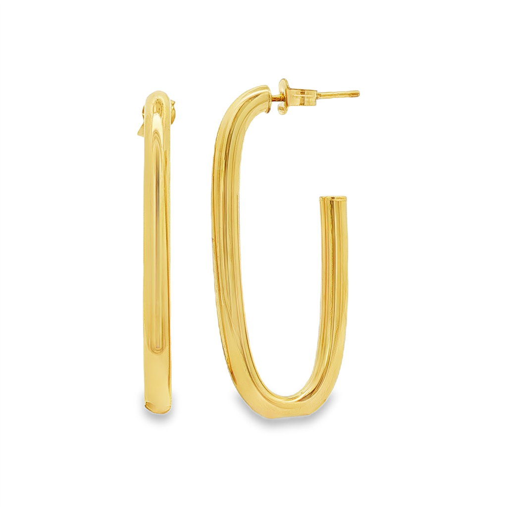 14K Yellow Gold "J" Large Hoop Earrings – 2.2g