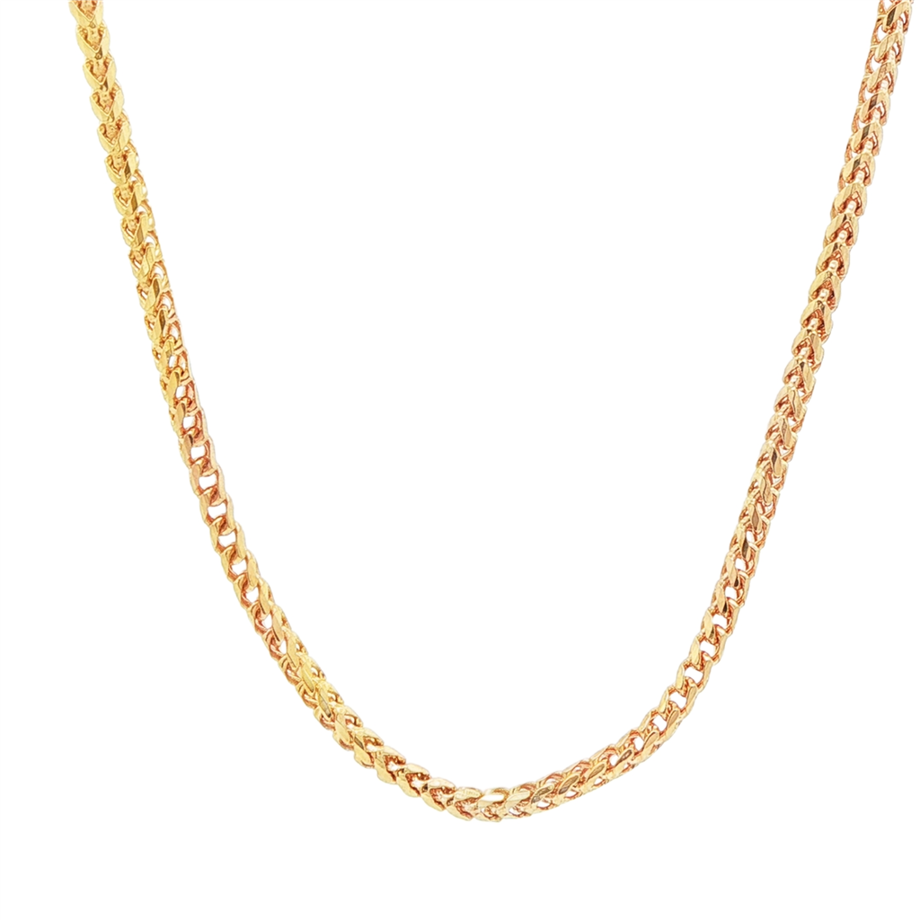 18K Yellow Gold 2.2mm Franco Chain – 22", 15.9g