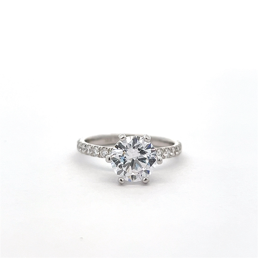 14K White Gold 2/3 Way Semi-Mount Engagement Ring – 0.45 ct Lab-Grown Diamonds
