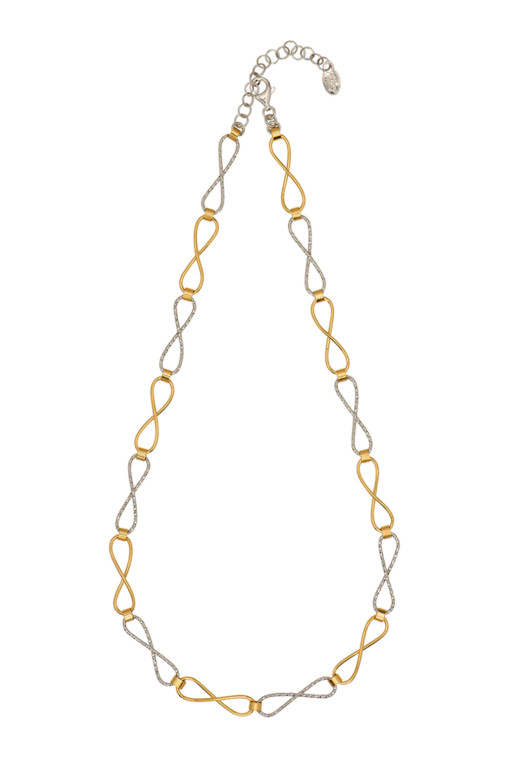Frederic Duclos Sterling Silver & Yellow Gold-Plated Infinity Necklace – 18", 15g