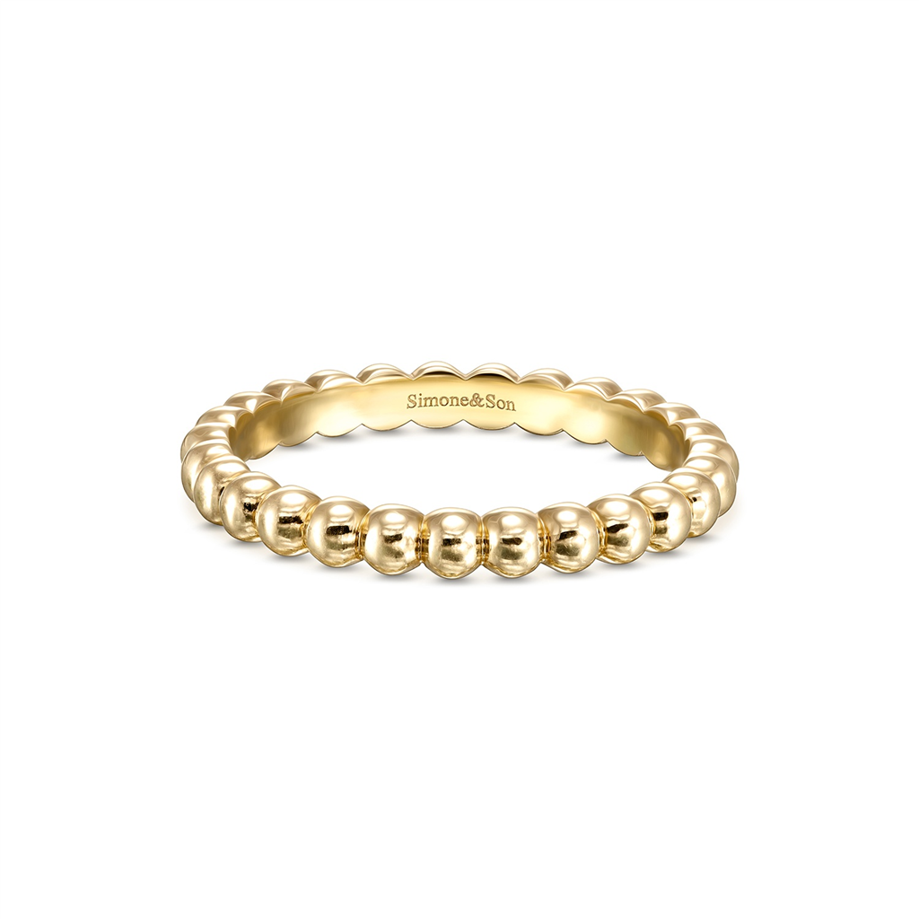 14K Yellow Gold Bead Band – 2.7mm, 3.2g