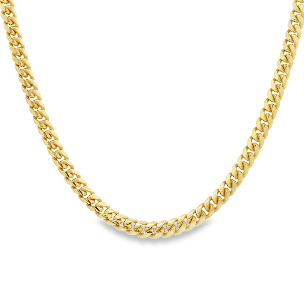 14K Yellow Gold Polished Miami Cuban Chain 4.5mm Wide 24"