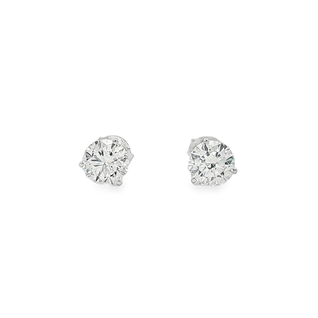14K White Gold Lab Grown Diamond Stud Earrings – 2.00ctw.