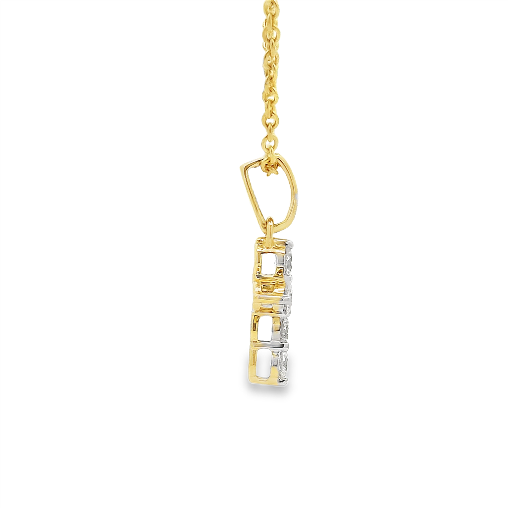 14K Yellow Gold Natural Diamond Cross Pendant – 0.44ctw