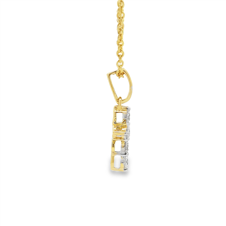 14K Yellow Gold Natural Diamond Cross Pendant – 0.44ctw