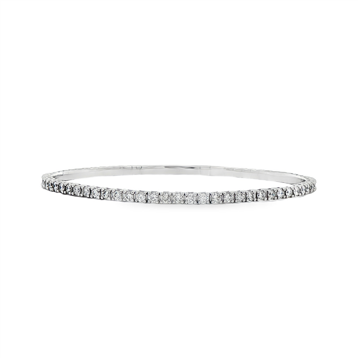 14K White Gold Natural Diamond Flexi Bangle – 2.00ctw.