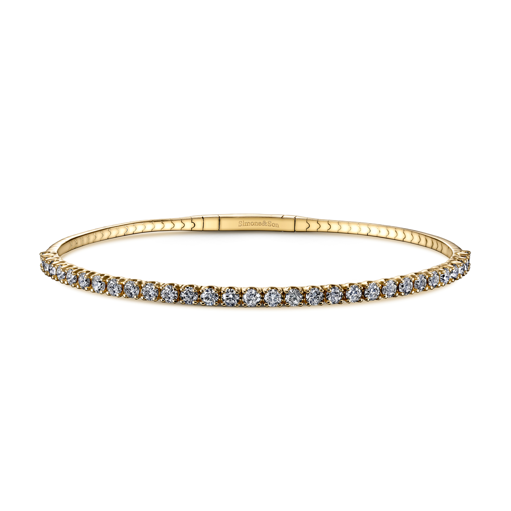 14K Yellow Diamond Flexi Bangle – 2.6mm, 1.70ctw, 7.1g