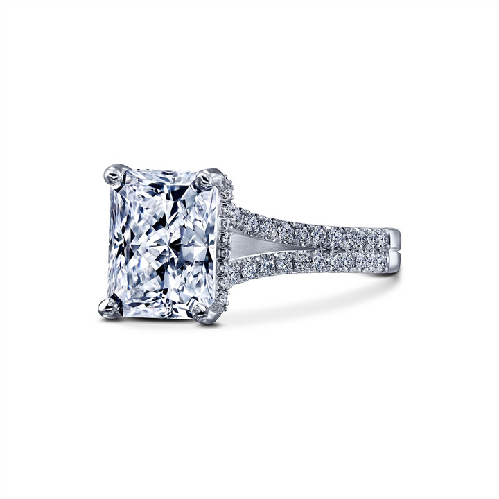 18K White Gold Double Shank Semi-Mount Engagement Ring 0.40ctw.