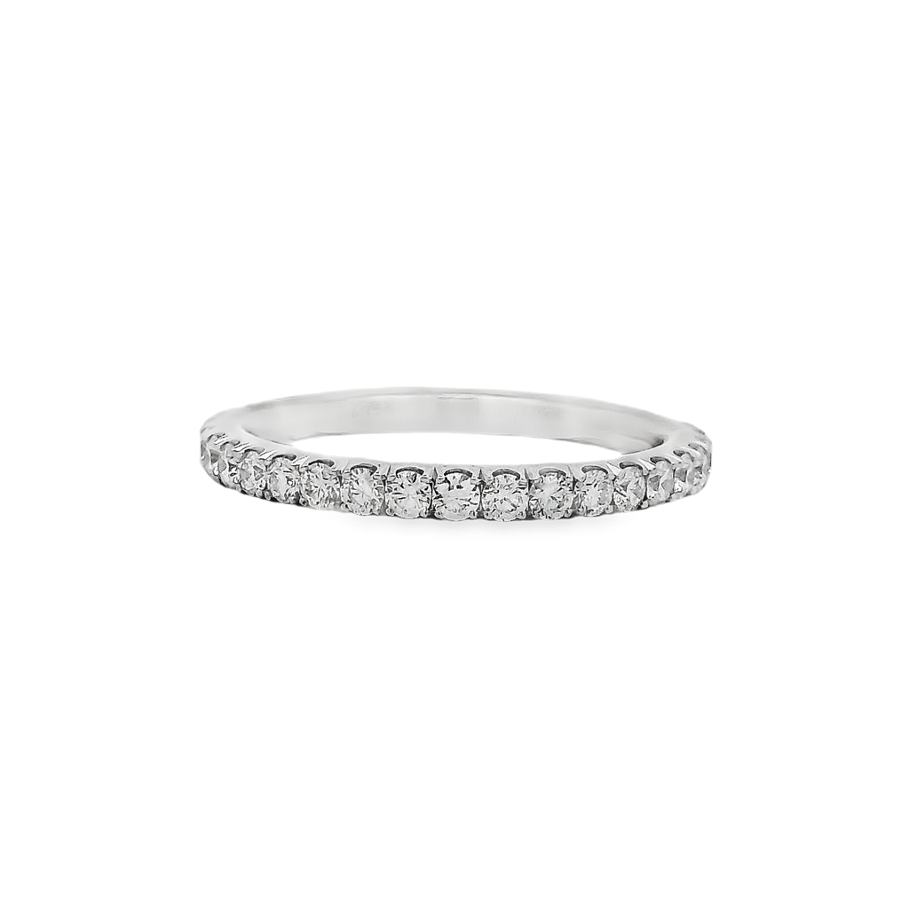 14K White Gold Natural Diamond Eternity Band - 0.77ctw.