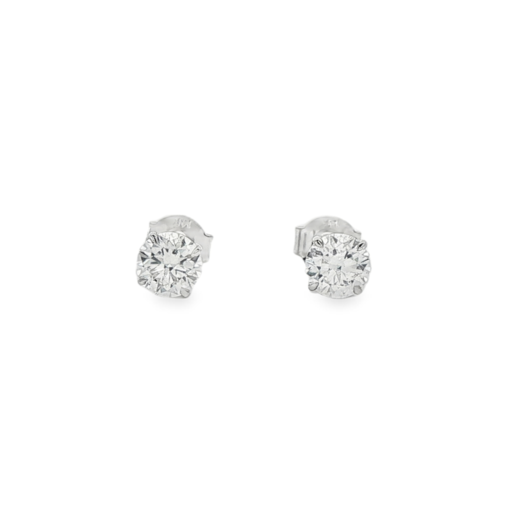 14K White Gold Lab Grown Diamond Stud Earrings – 1.13ctw.