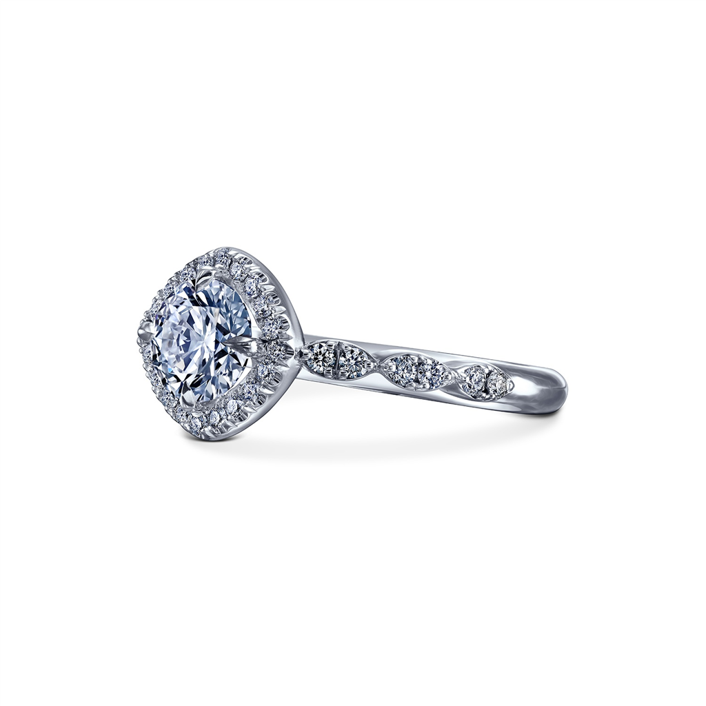 18K White Gold “Dulce” Semi-Mount Engagement Ring – 0.24ctw.