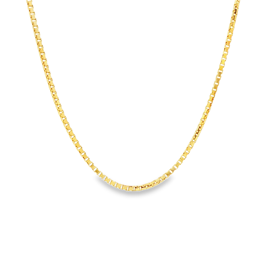 14K Yellow Octagonal Box Chain – 18", 1.5mm, approx. 6.7g