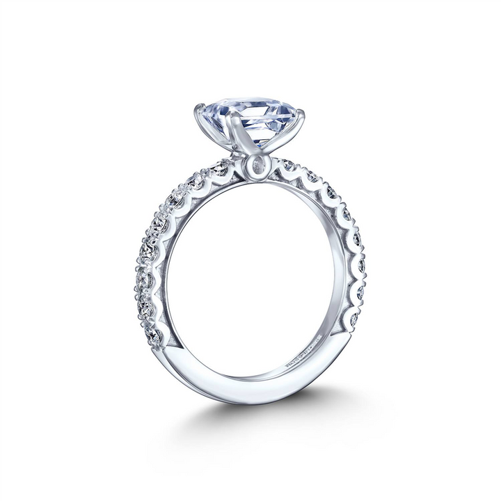 18K White Gold Semi-Mount Engagement Ring – 0.65ctw.