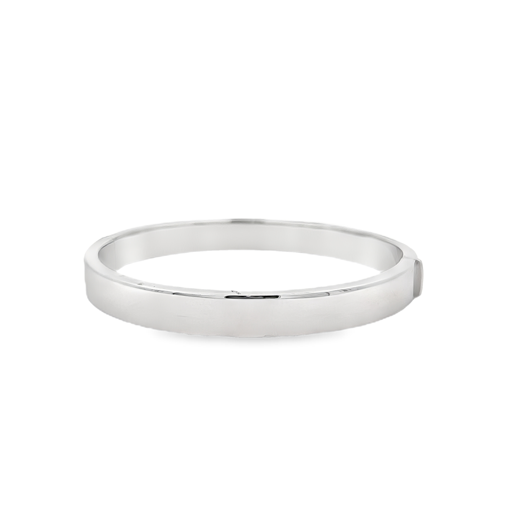 14K White Gold High-Polish Bangle – 8x3.5mm – 11.7g
