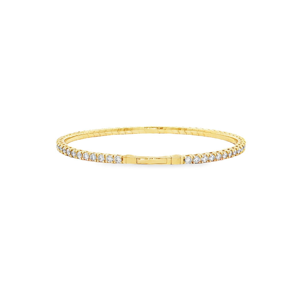 14K Yellow Diamond Flexi Bangle – 2.7mm, 2.60ctw, 8.2g