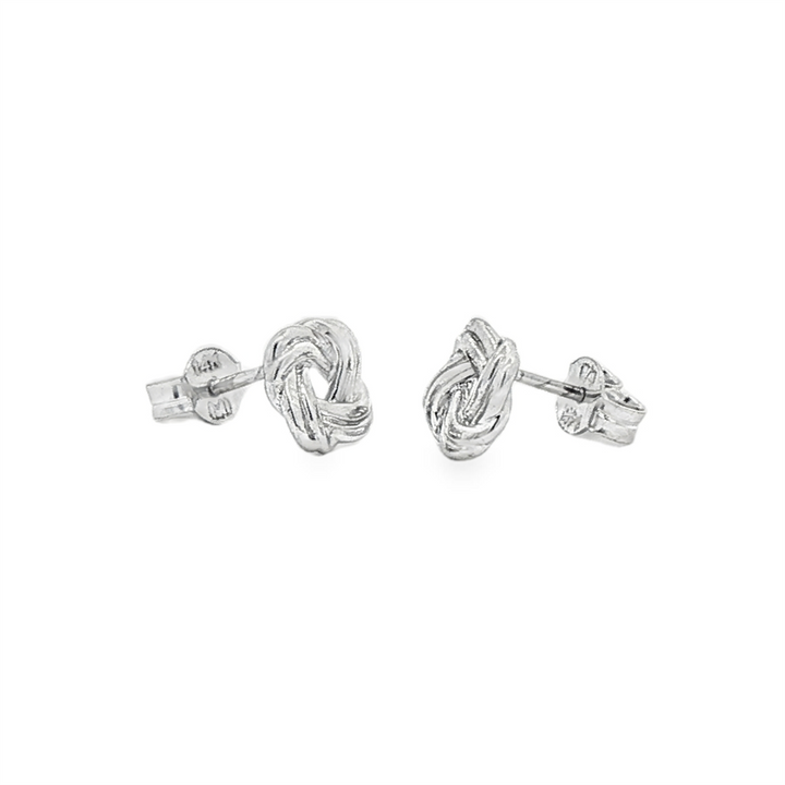 14K White Gold Love Knot Stud Earrings – 1.9g