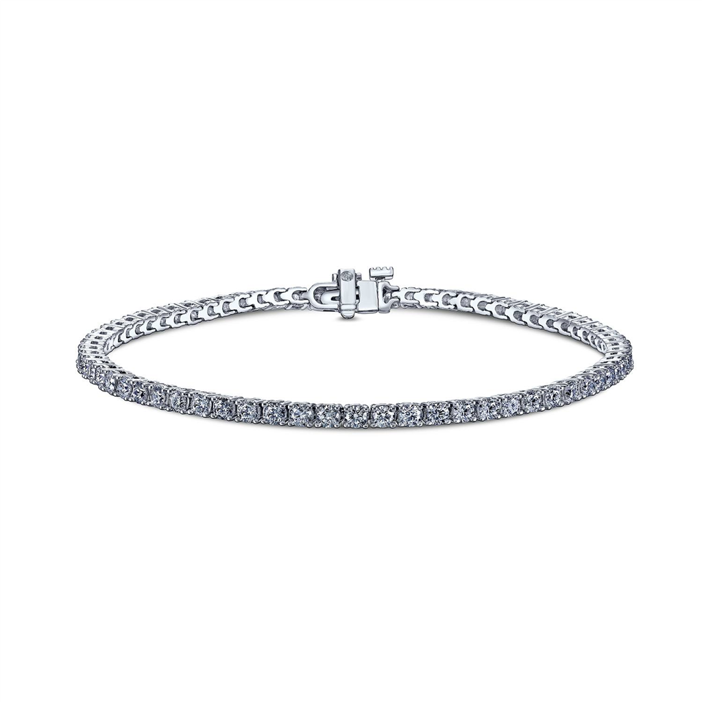 14K White Gold 2.2mm Natural Diamond Tennis Bracelet – 2.91ctw.