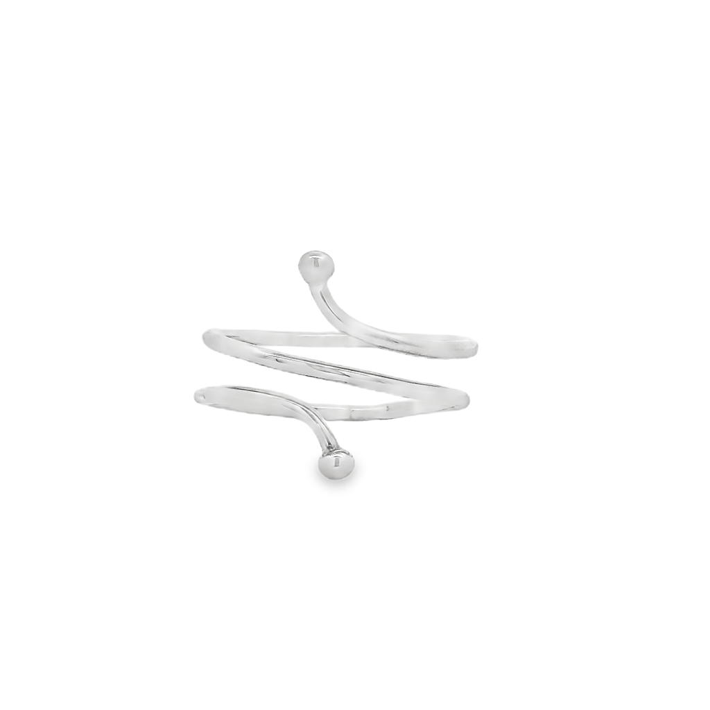 14K White Gold Wrap-Around Spiral Ring
