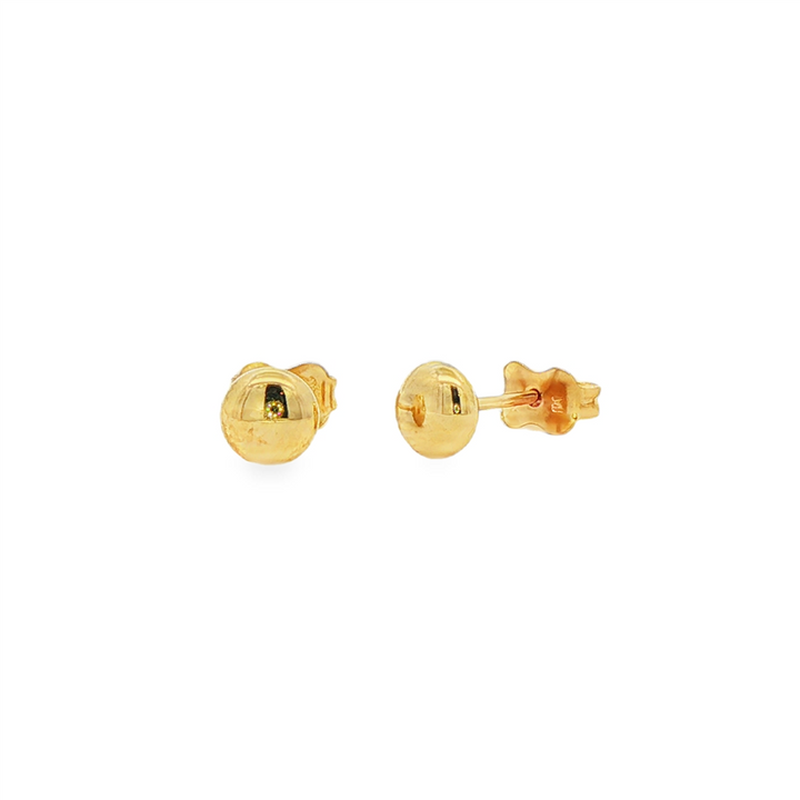 14K Yellow Gold Flat Button Stud Earrings 5.5mm – 0.60g