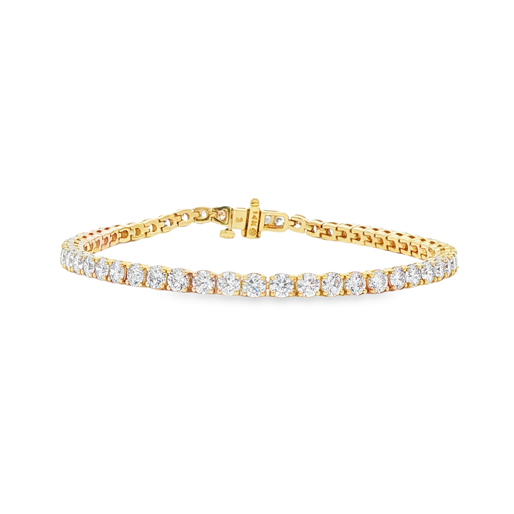 14K Yellow Gold 3.4mm Lab Grown Diamond Tennis Bracelet – 5.63ctw.