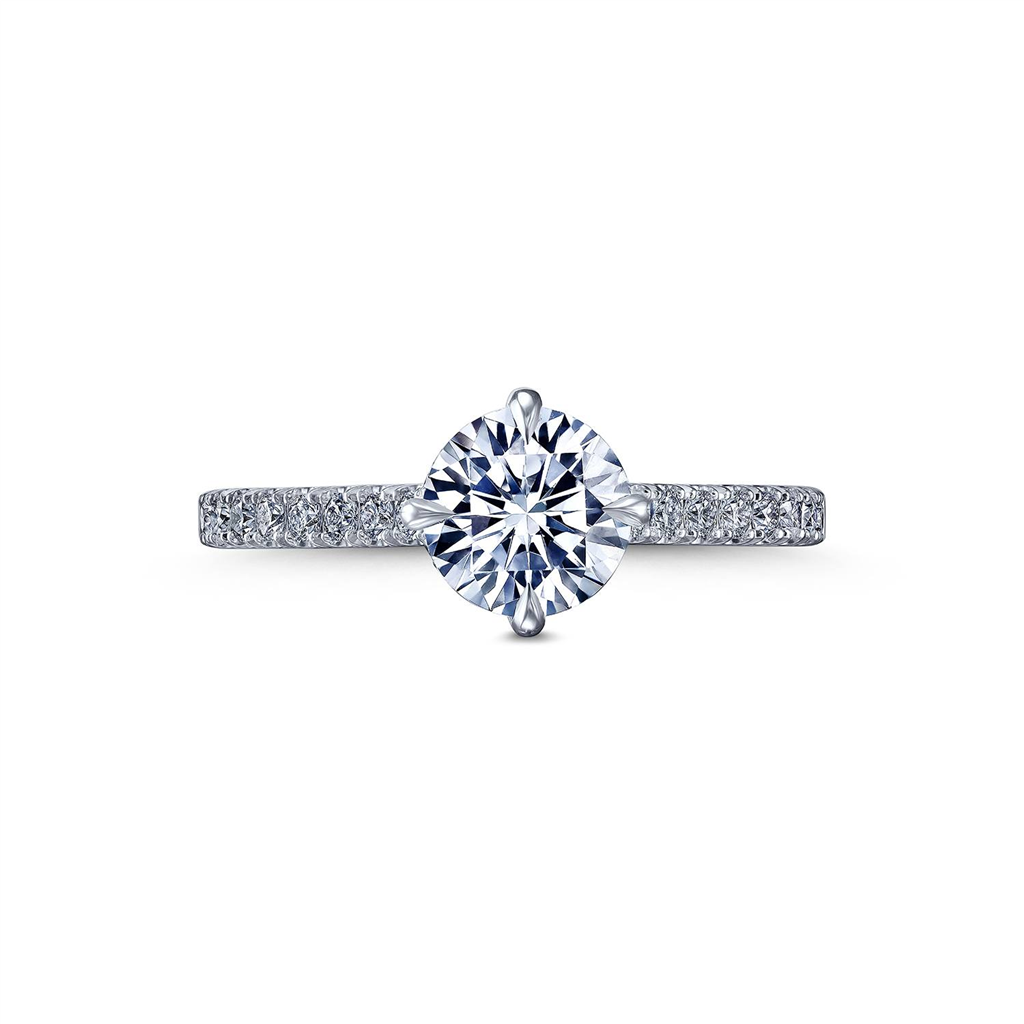 18K White Gold Semi-Mount Engagement Ring – 0.32ctw.