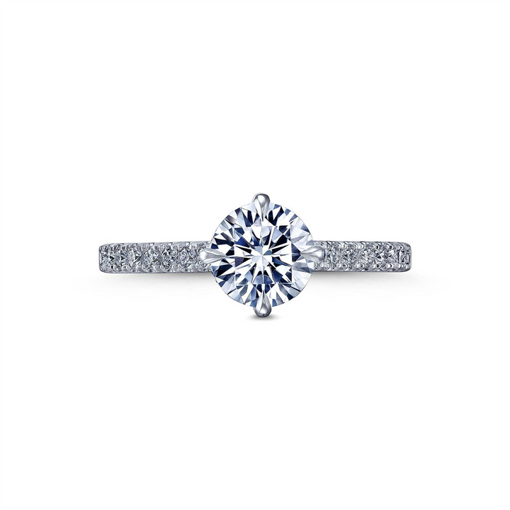 18K White Gold Semi-Mount Engagement Ring – 0.32ctw.