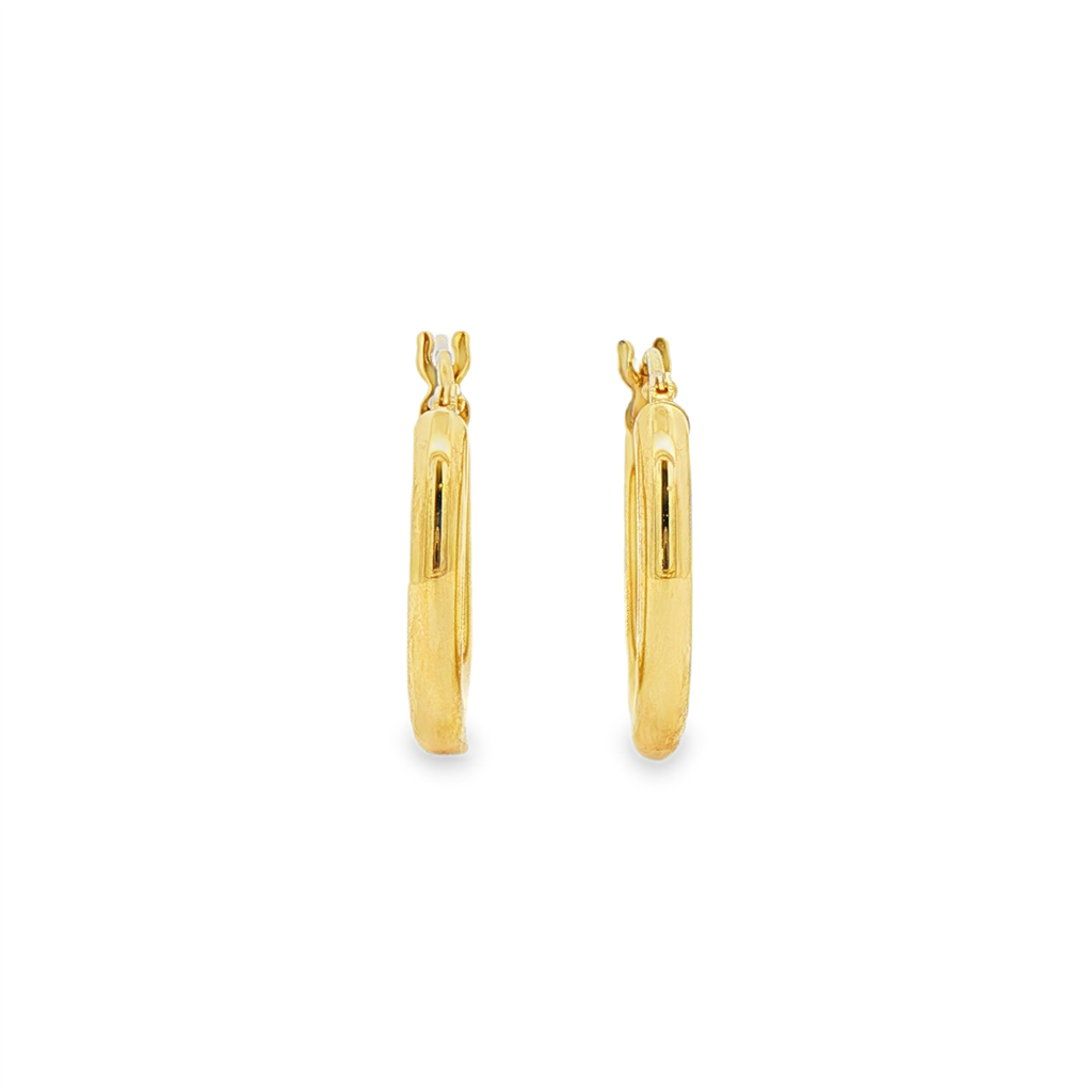 14K Yellow Gold Medium Square Hoop Earrings – 1.2g