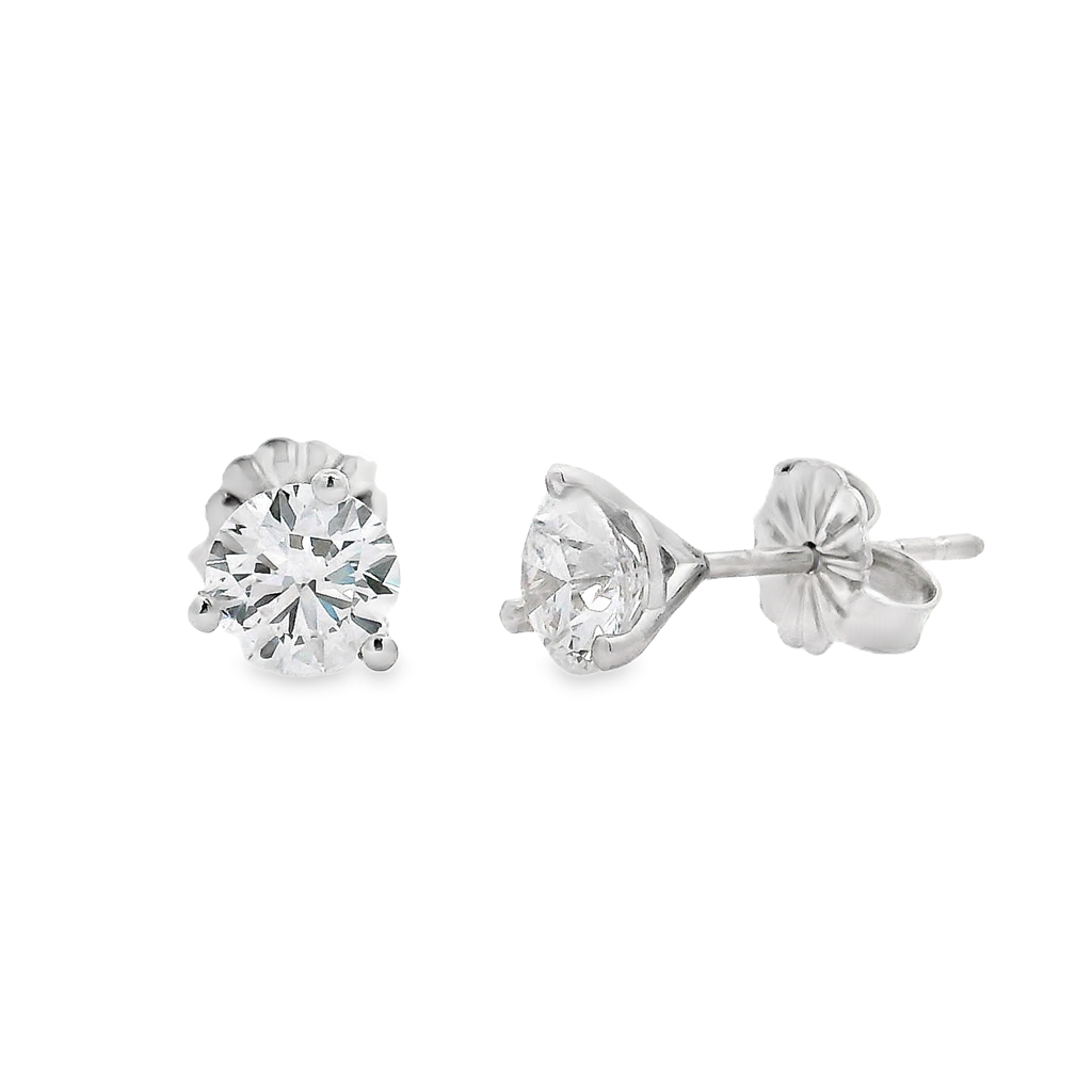 14K White Gold Lab Grown Diamond Stud Earrings – 1.06ctw.