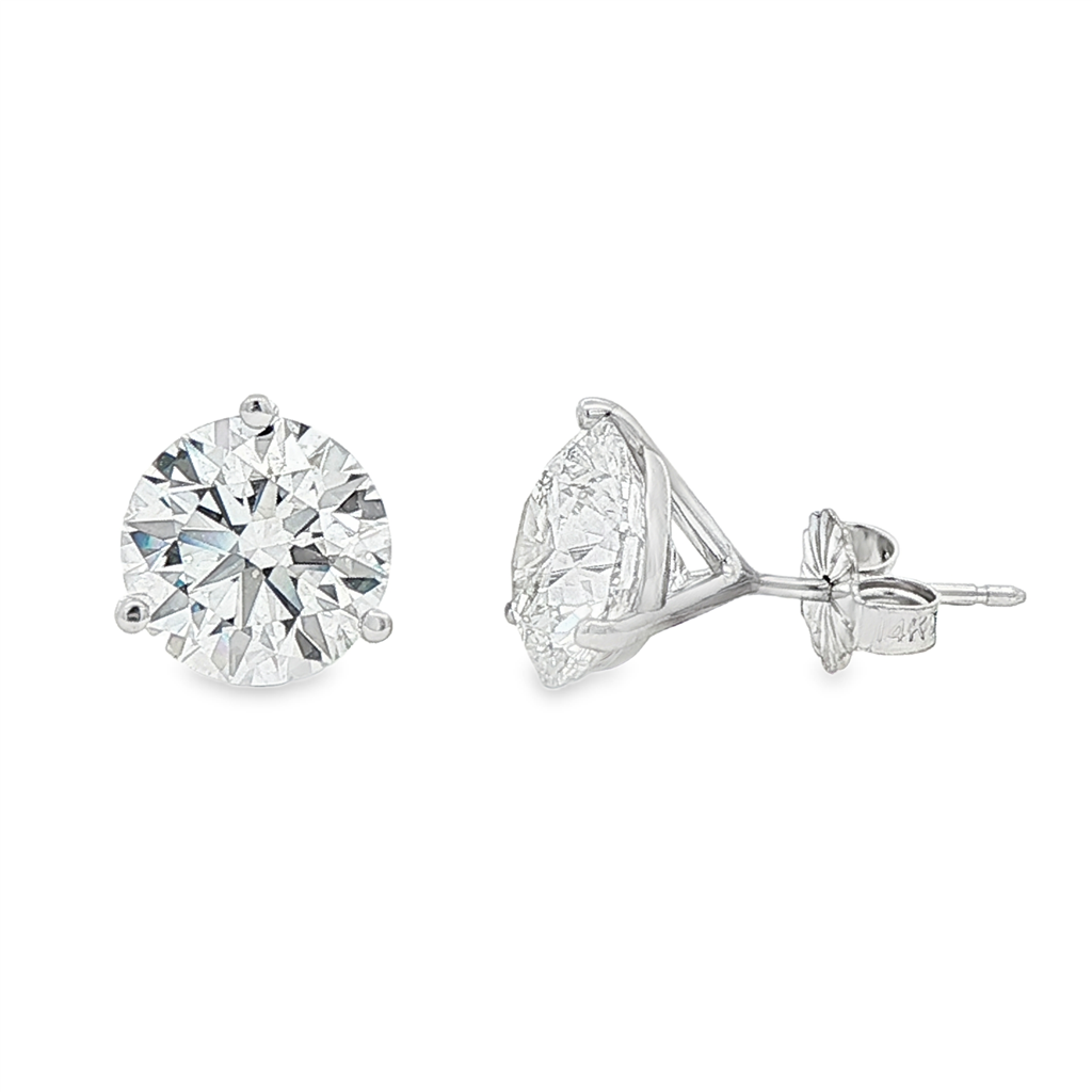 14K White Gold Lab Diamond Stud Earrings – 5.06ctw.
