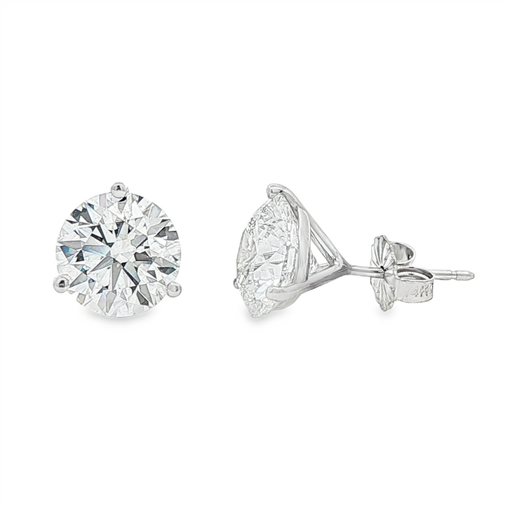 14K White Gold Lab Diamond Stud Earrings – 5.06ctw.