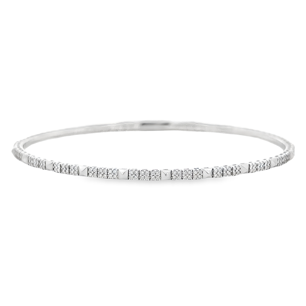 14K White Gold Stud Half Flexi Diamond Bracelet – 0.35ctw.