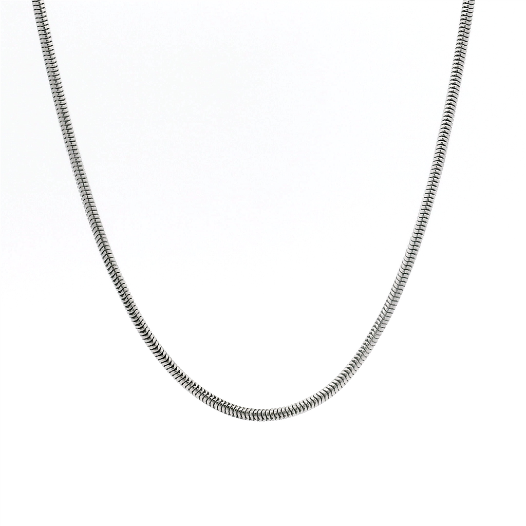 14K White Gold Polished Snake Chain 18"