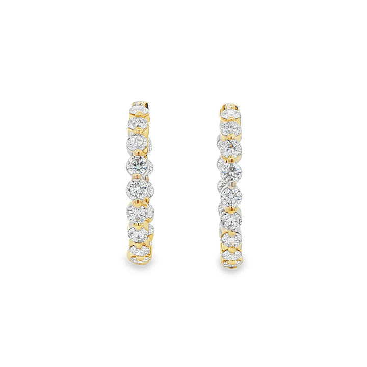 14K Yellow Gold Inside-Out Lab Diamond Hoop Earrings – 3.94ctw.