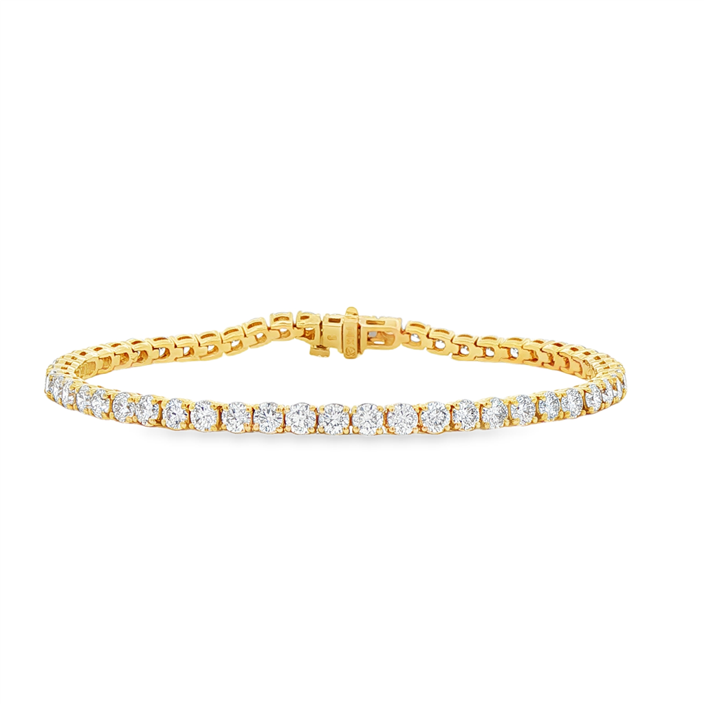 14K Yellow Gold Lab Grown Diamond 3.4mm Tennis Bracelet – 6.19ctw.
