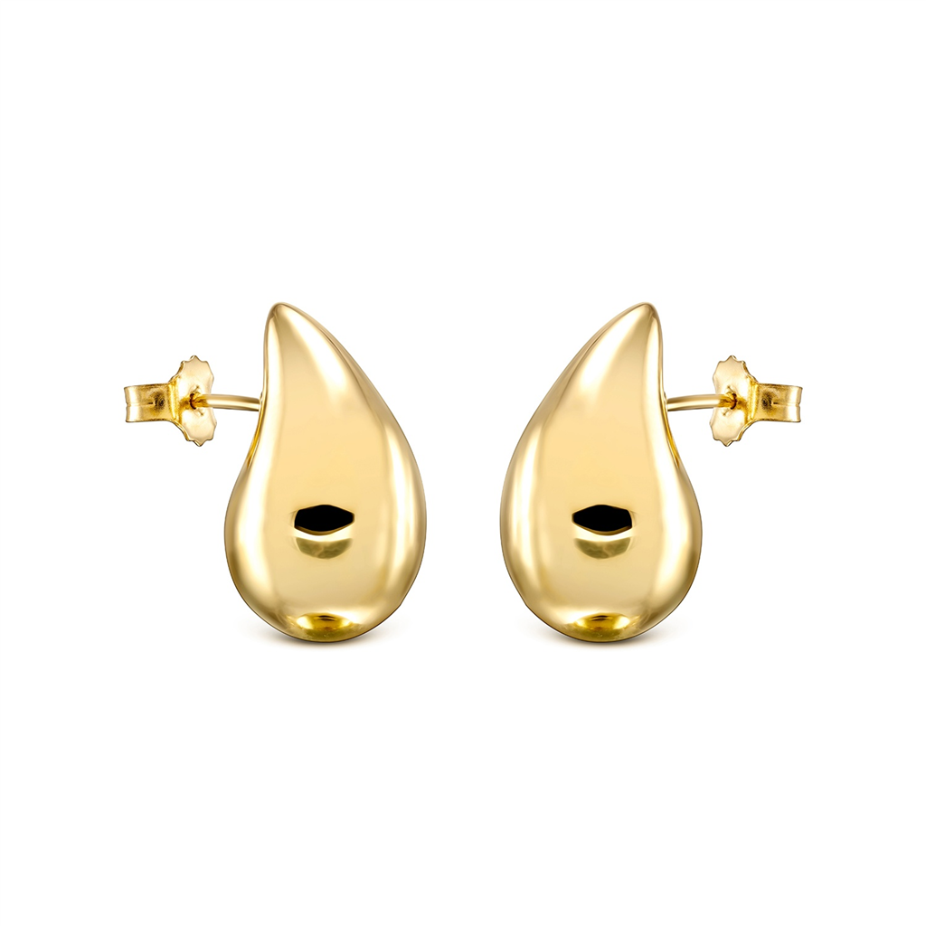 14K Yellow Gold Medium Teardrop Earrings – 3.8g