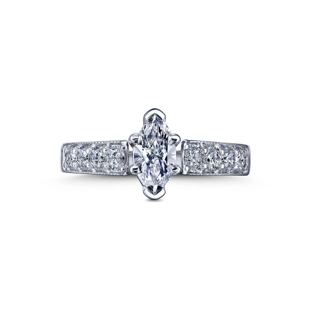 Estate 14K White Gold & Platinum Marquise Diamond Ring – 0.80ctw, Size 5.25