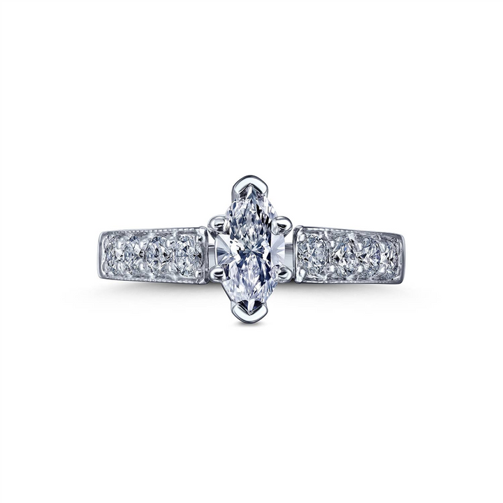 Estate 14K White Gold & Platinum Marquise Diamond Ring – 0.80ctw, Size 5.25