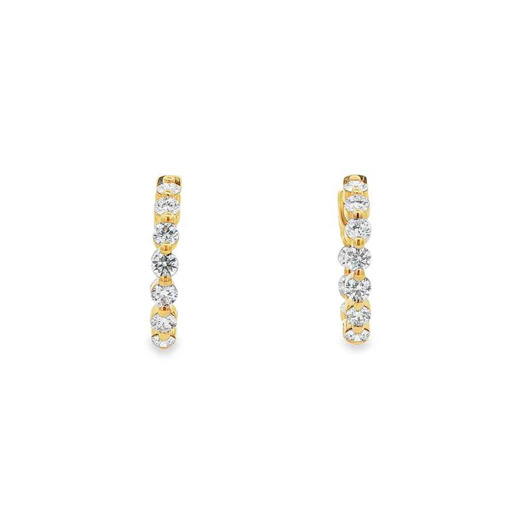 14K Yellow Gold 20mm Inside-Out Lab Grown Diamond Hoop Earrings – 1.97ctw.
