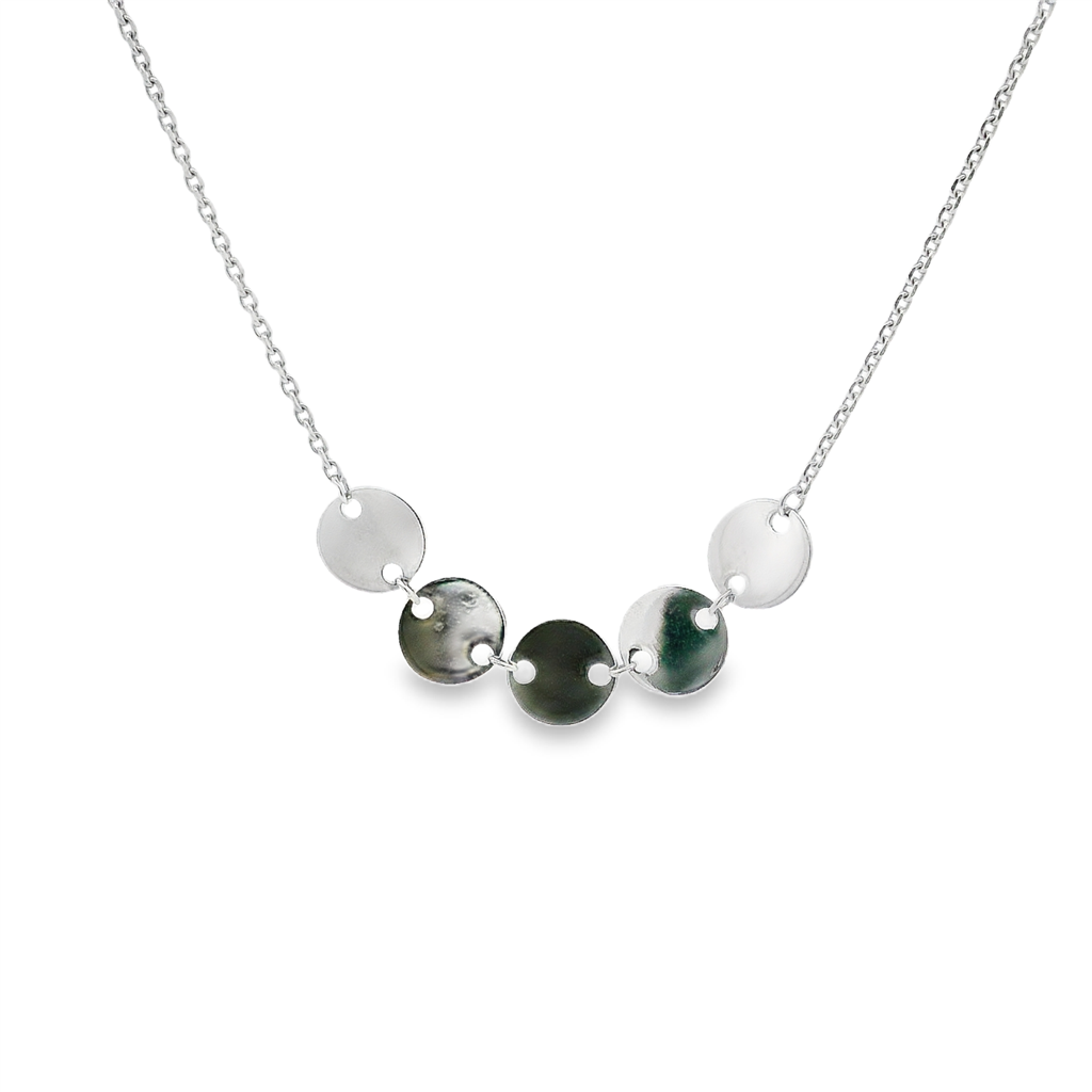 14K White Gold Five-Circle Necklace