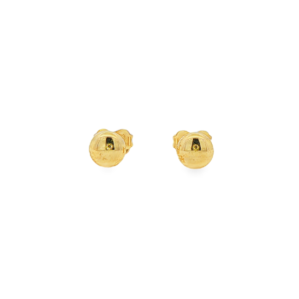 14K Yellow Gold Flat Button Stud Earrings 5.5mm – 0.60g