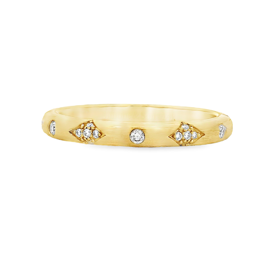 14K Yellow Gold Lab Diamond Star Band – 0.16ctw.