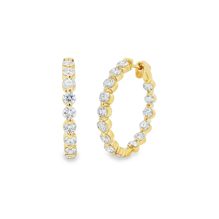 14K Yellow Gold Inside-Out Lab Diamond Hoop Earrings – 3.94ctw.