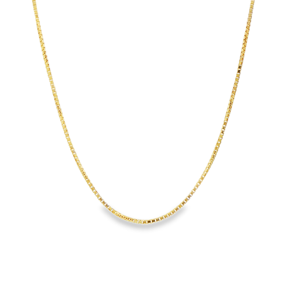 14K Yellow Octagonal Box Chain – 20", 0.9mm, approx. 3.2g